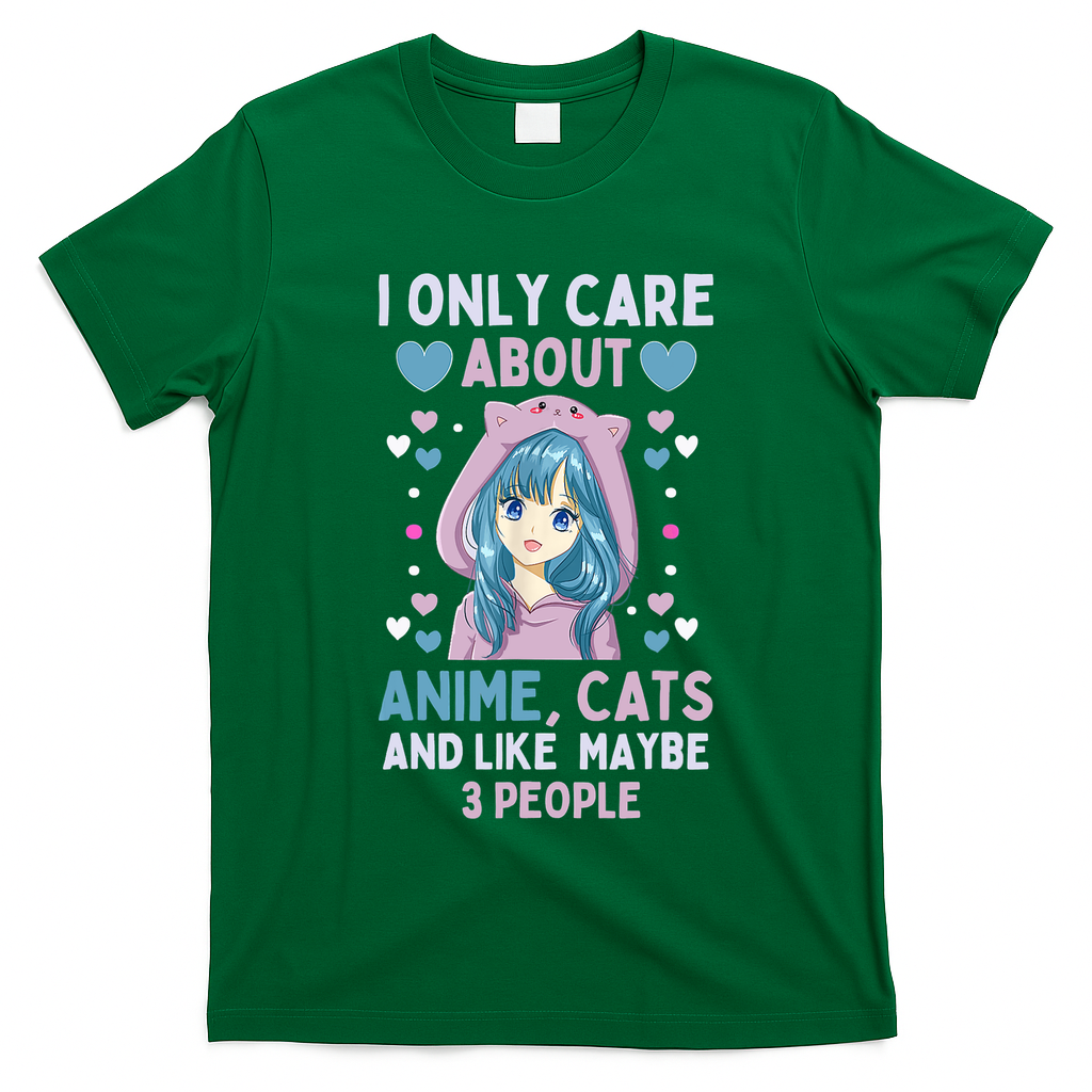 I Only Care About Anime & Cats And Like 3 People Japan Anime T-Shirt