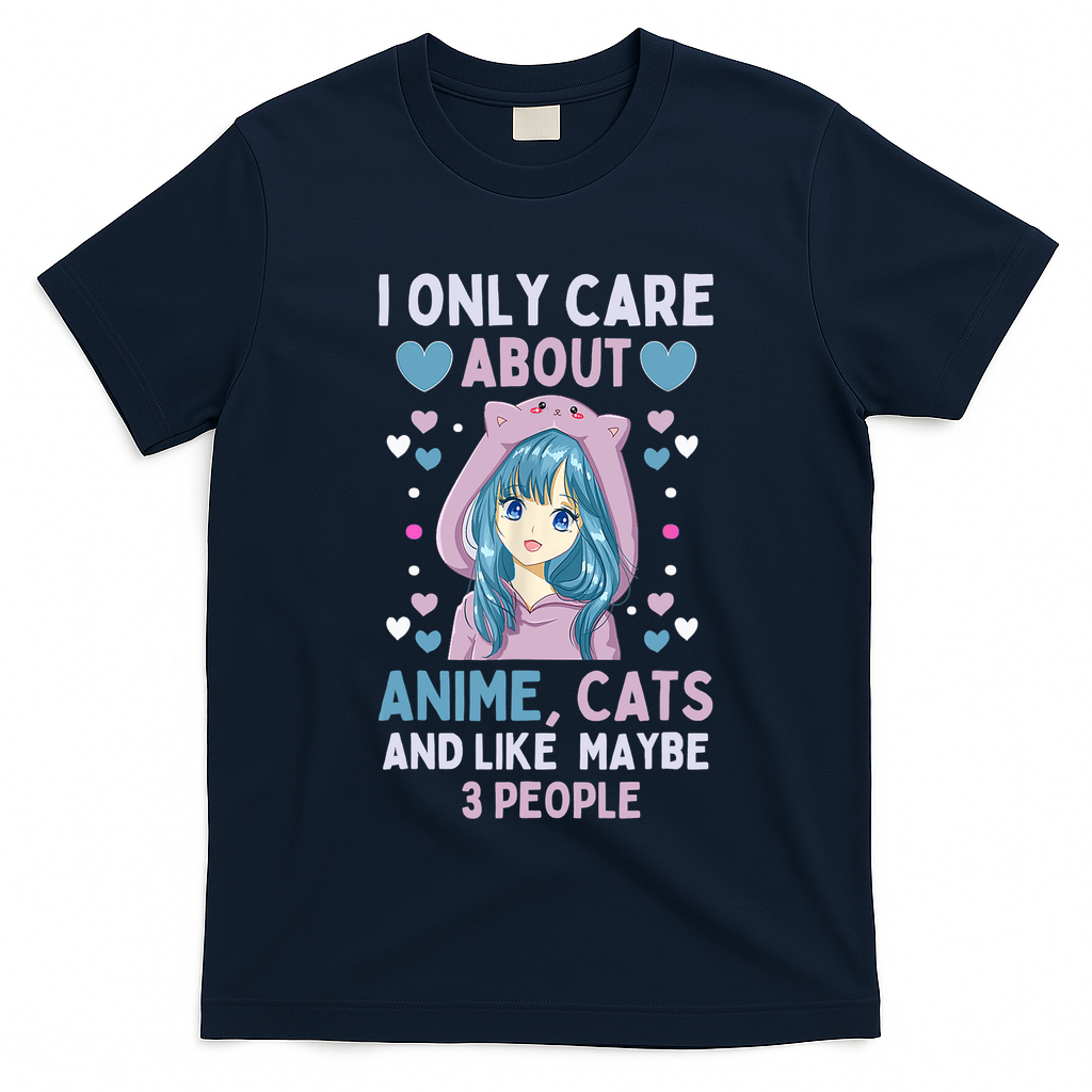 I Only Care About Anime & Cats And Like 3 People Japan Anime T-Shirt