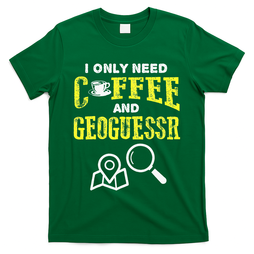 I Only Need Coffee And Geoguessr Gamer T-Shirt