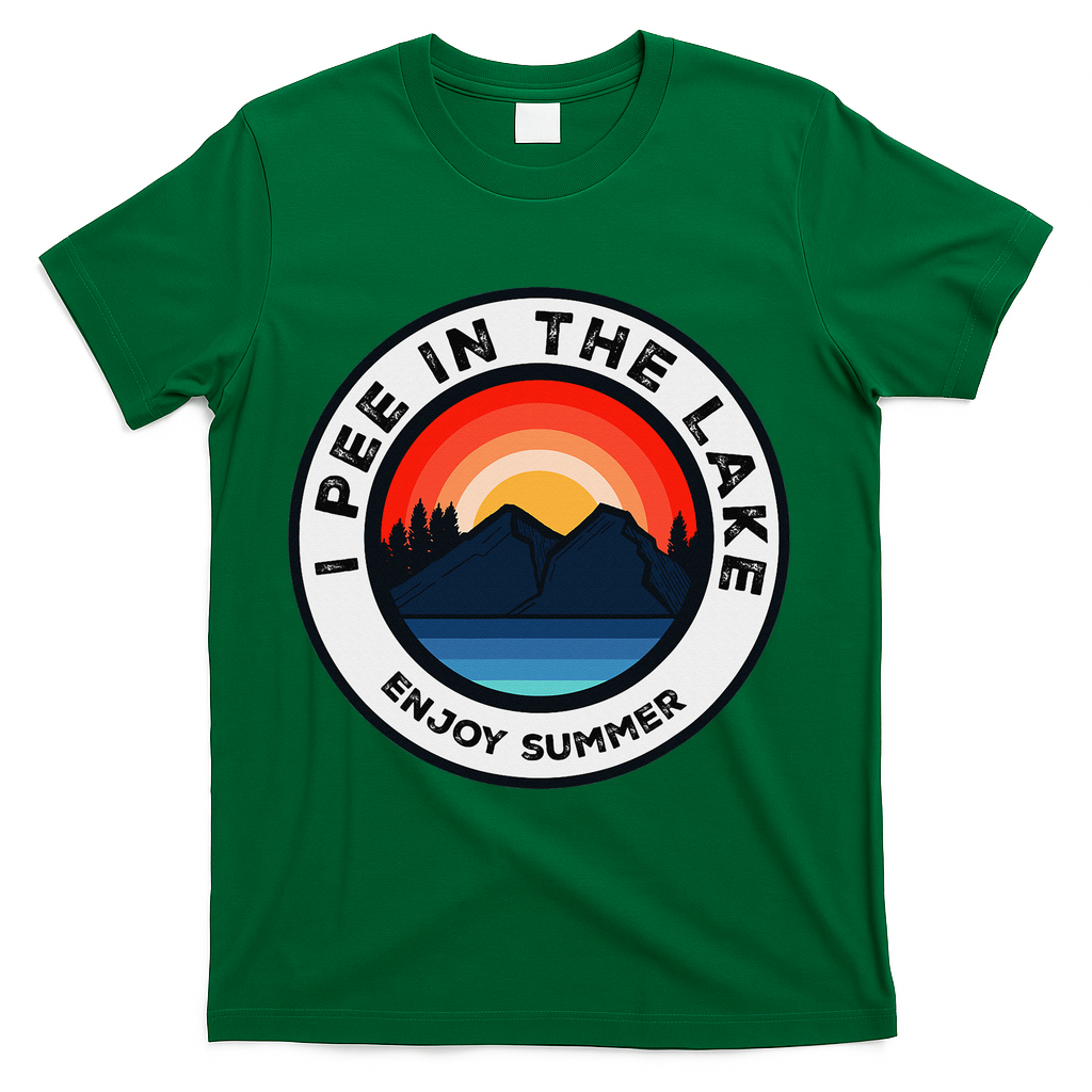 I Pee In The Lake Funny Summer Vacation Family T-Shirt - Green