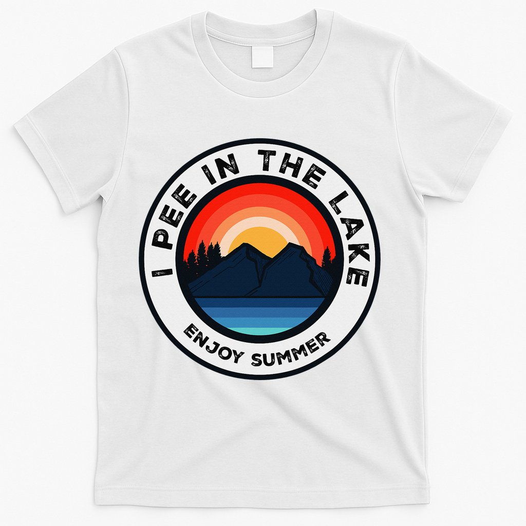 I Pee In The Lake Funny Summer Vacation Family T-Shirt - White