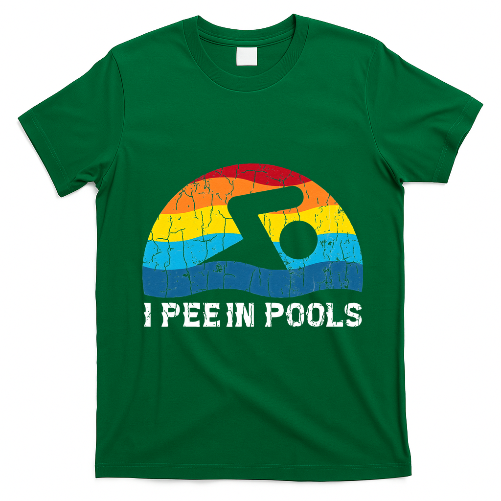 I Pee In Pools Funny Swimmer Swimming Coach T-Shirt - Irish Green