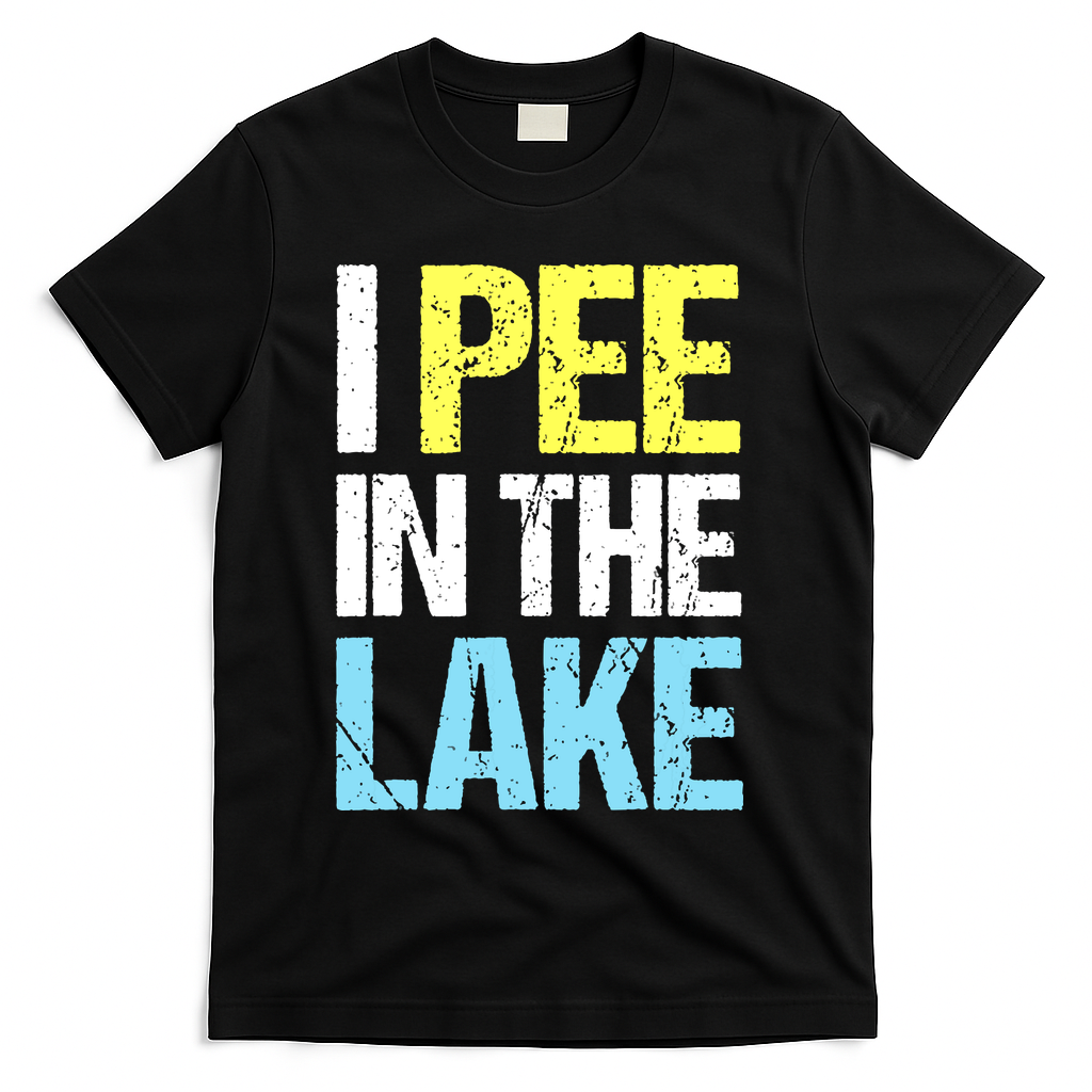 I Pee In The Lake Funny Summer Vacation T-Shirt - Black
