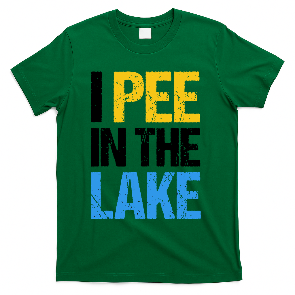 I Pee In The Lake Funny Summer Vacation T-Shirt - Green