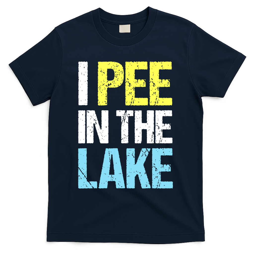 I Pee In The Lake Funny Summer Vacation T-Shirt - Navy