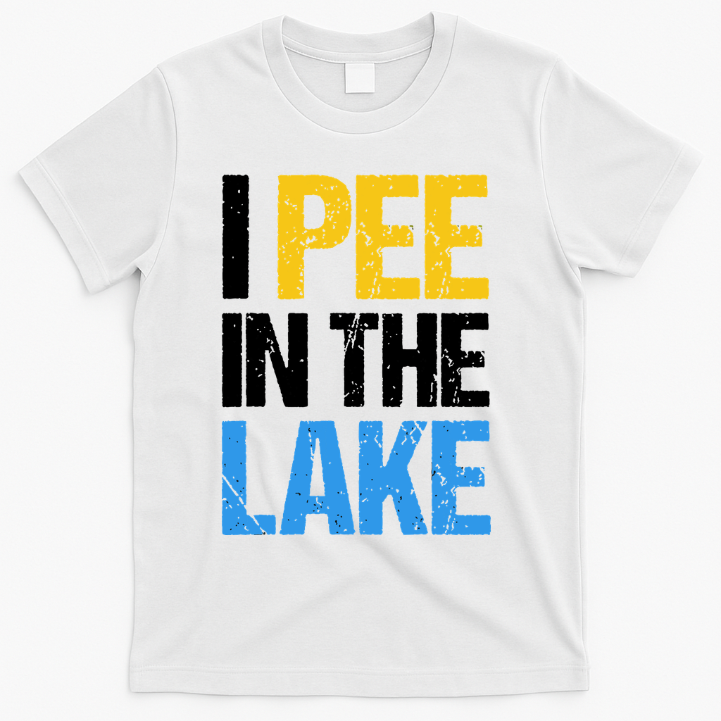 I Pee In The Lake Funny Summer Vacation T-Shirt - White