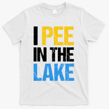 I Pee In The Lake Funny Summer Vacation T-Shirt - White