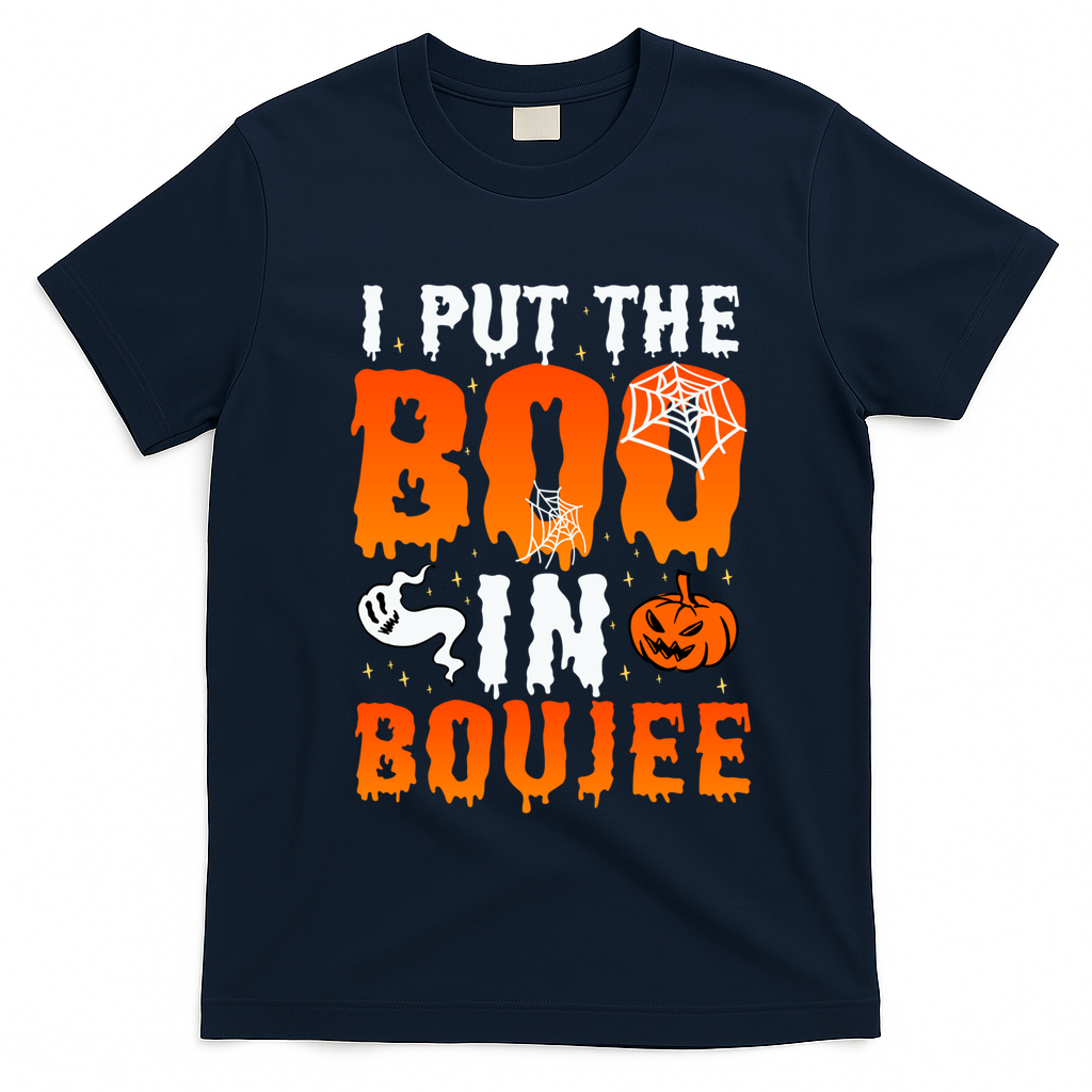 I Put The Boo In Boujee Gift T-Shirt - Navy Blue