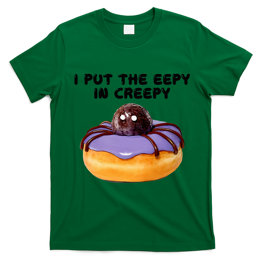 I Put The Eepy In Creepy Spider Donut Cake Halloween T-Shirt - Irish Green