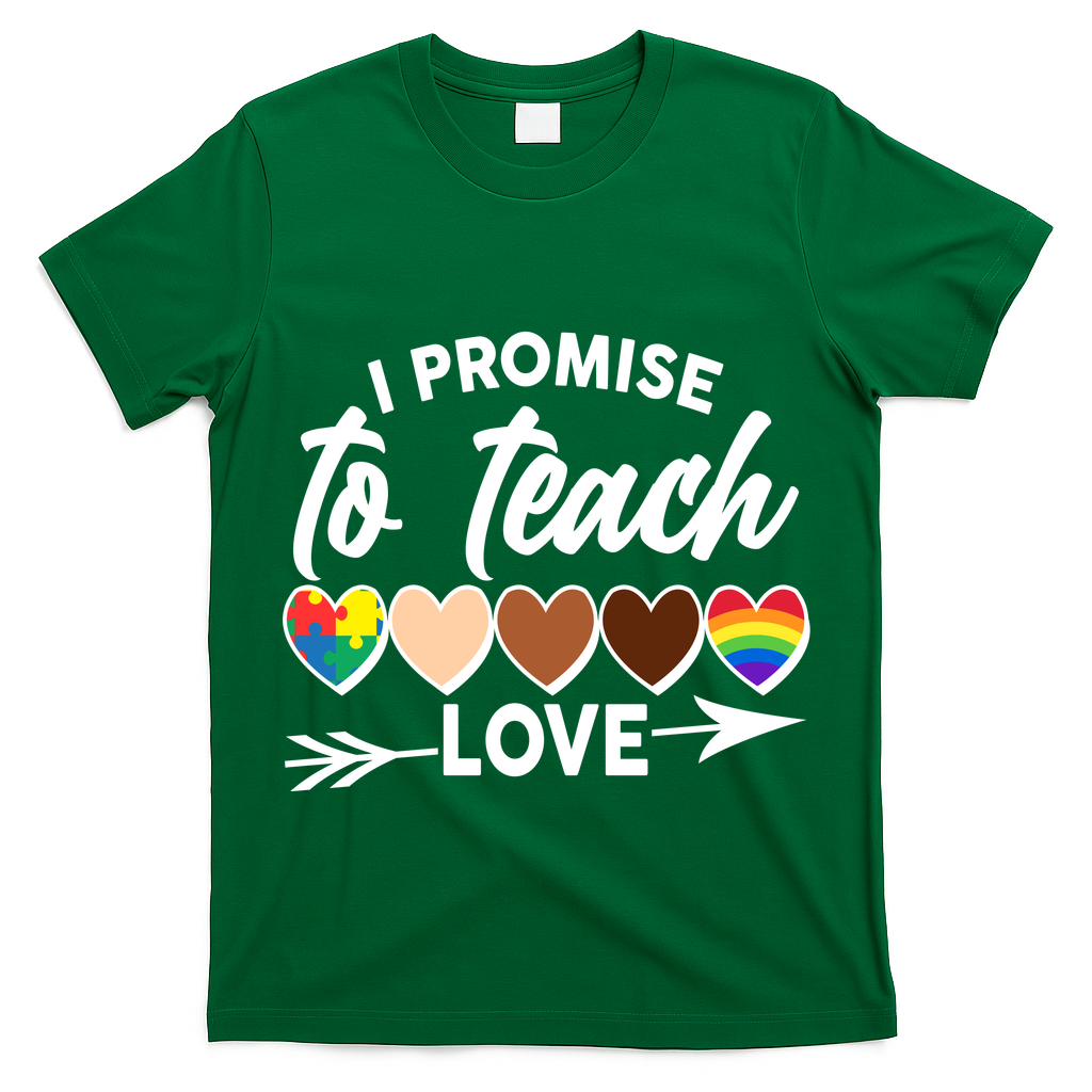 I Promise To Teach Love Diversity Equality T-Shirt