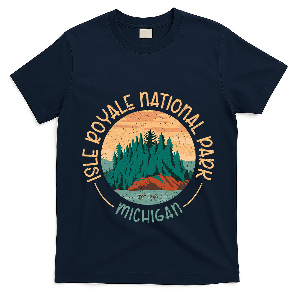 Isle Royale Michigan National Park Moose Sillhouete T-Shirt