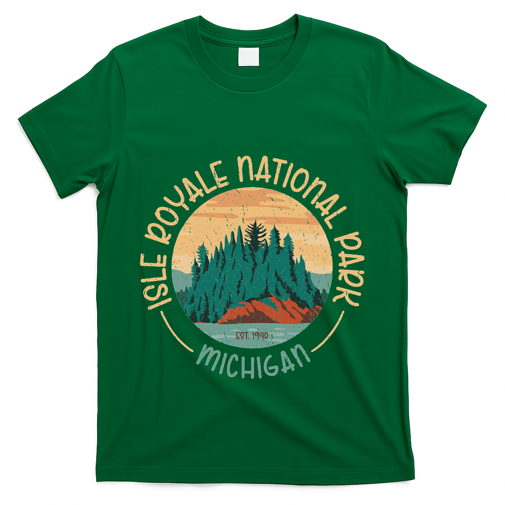 Isle Royale Michigan National Park Moose Sillhouete T-Shirt