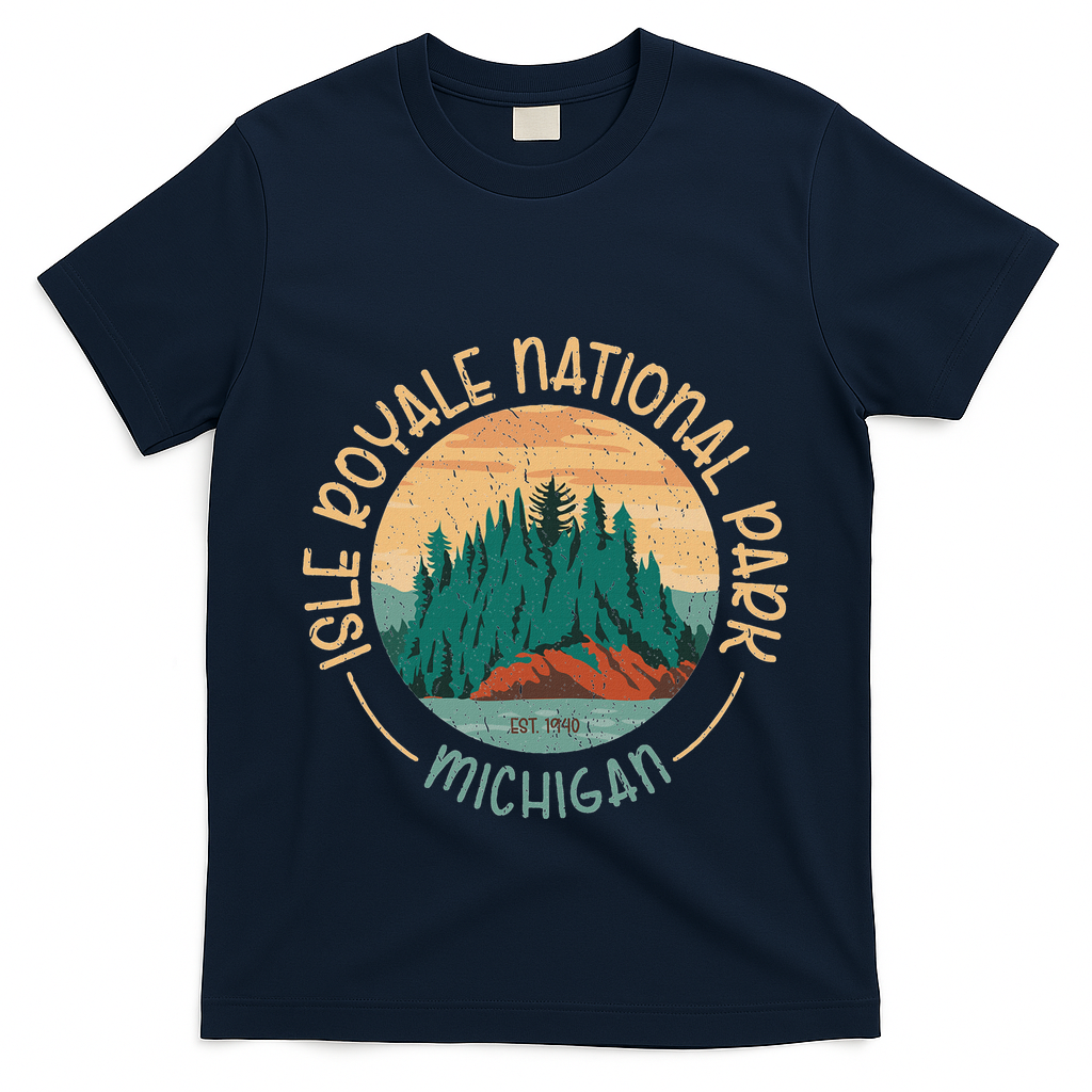 Isle Royale Michigan National Park Moose Sillhouete T-Shirt