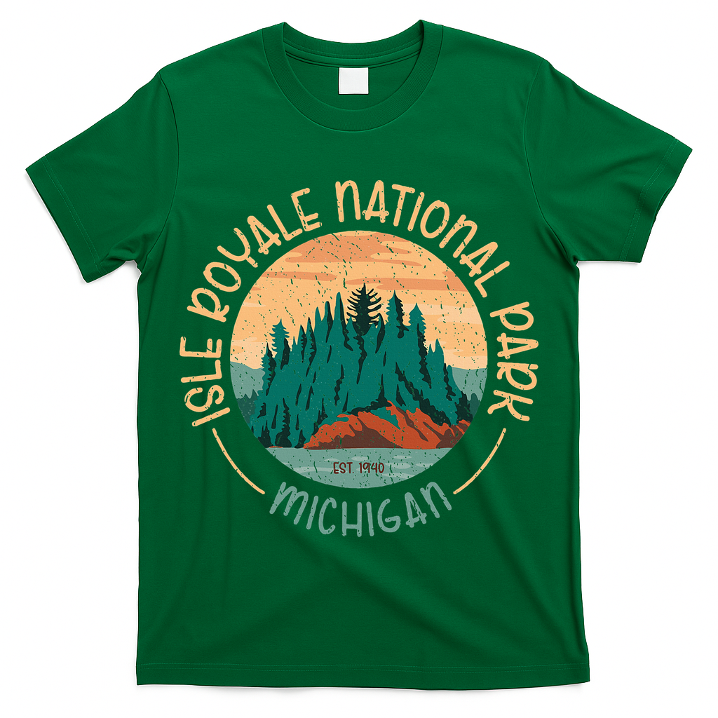 Isle Royale Michigan National Park Moose Sillhouete T-Shirt