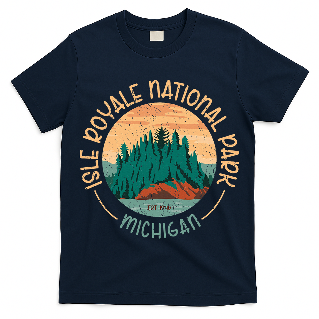 Isle Royale Michigan National Park Moose Sillhouete T-Shirt