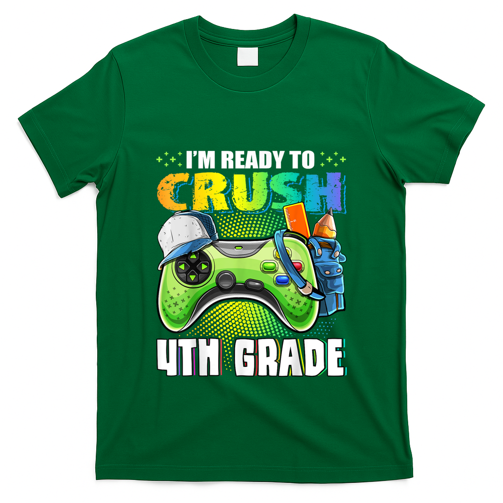 Im Ready To Crush 4th Grade Back To School Video Game Boy T-Shirt