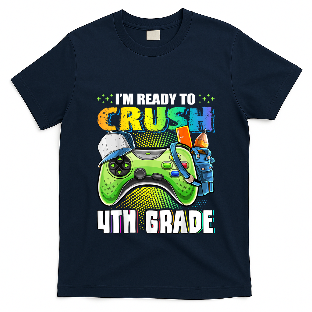 Im Ready To Crush 4th Grade Back To School Video Game Boy T-Shirt