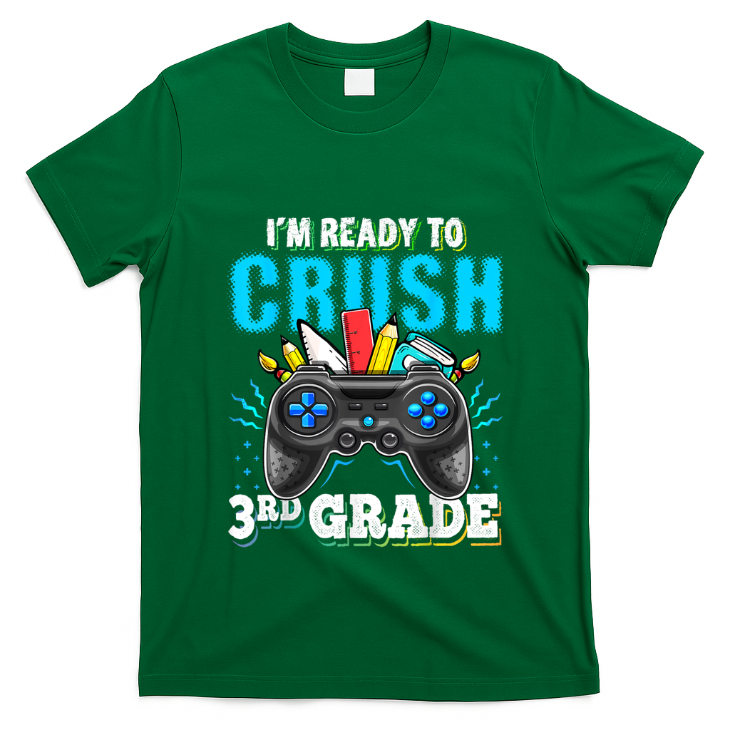 Im Ready To Crush 3rd Grade Back To School Video Game Boy T-Shirt