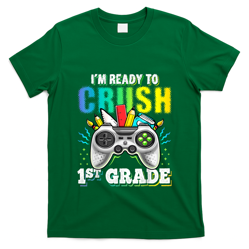 Im Ready To Crush 1st Grade Back To School Video Game Boy T-Shirt