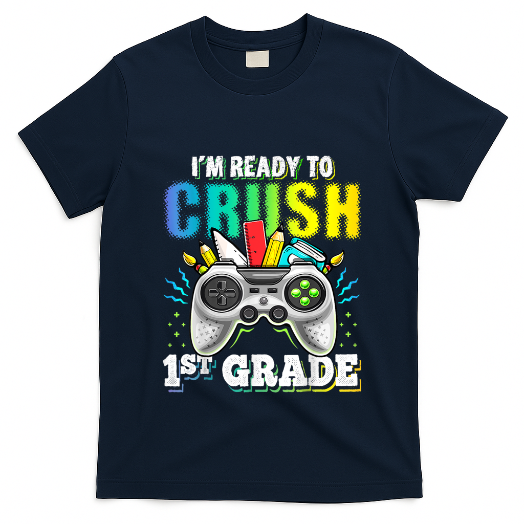 Im Ready To Crush 1st Grade Back To School Video Game Boy T-Shirt
