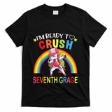 I'm Ready To Crush 7th Grade Dabbing Unicorn Back To School T-Shirt - Black