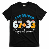 I Survived 67 33 Days Of School For Teacher Students 100th Day T-Shirt - Black