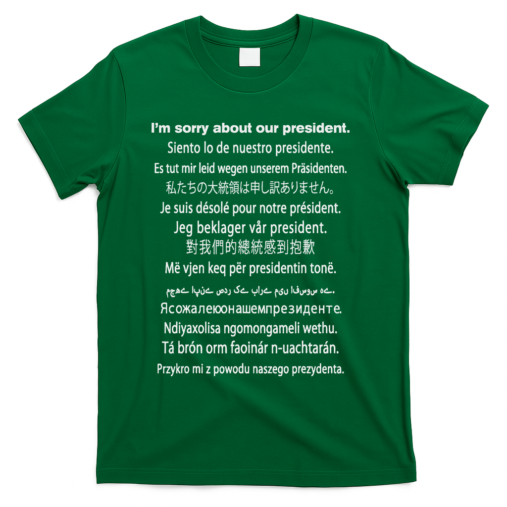 IM Sorry About Our President Donald Trump Funny Gift T-Shirt - Green