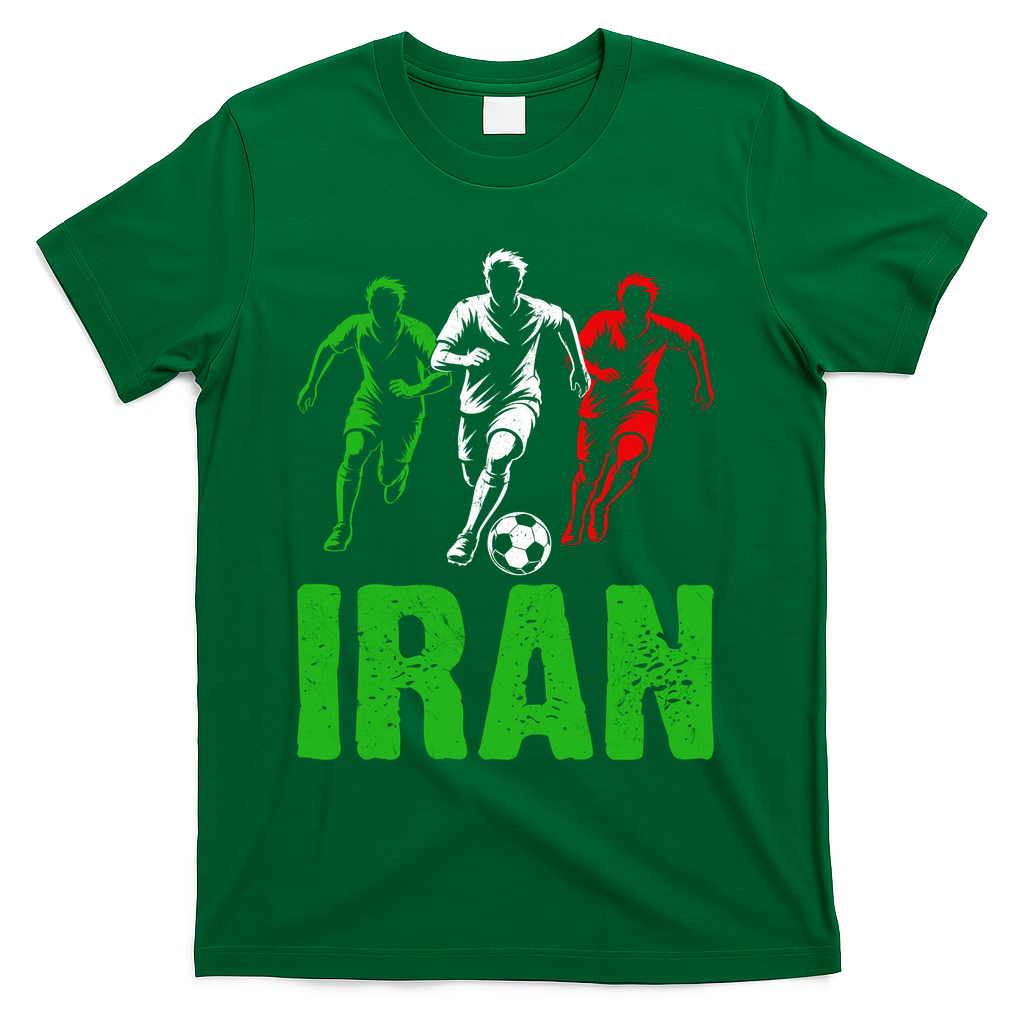 Iran Soccer Enthusiast Football Player T-Shirt - Green