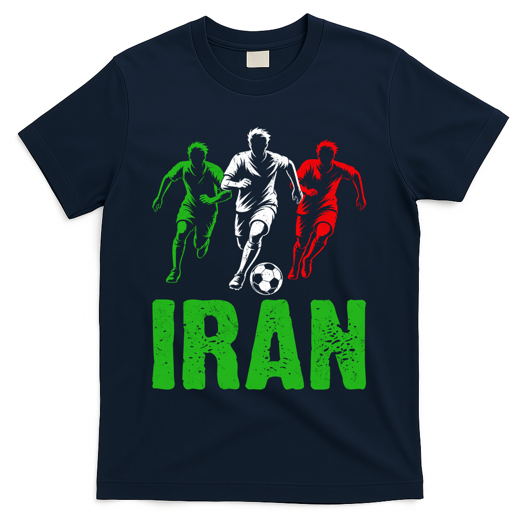 Iran Soccer Enthusiast Football Player T-Shirt - Navy