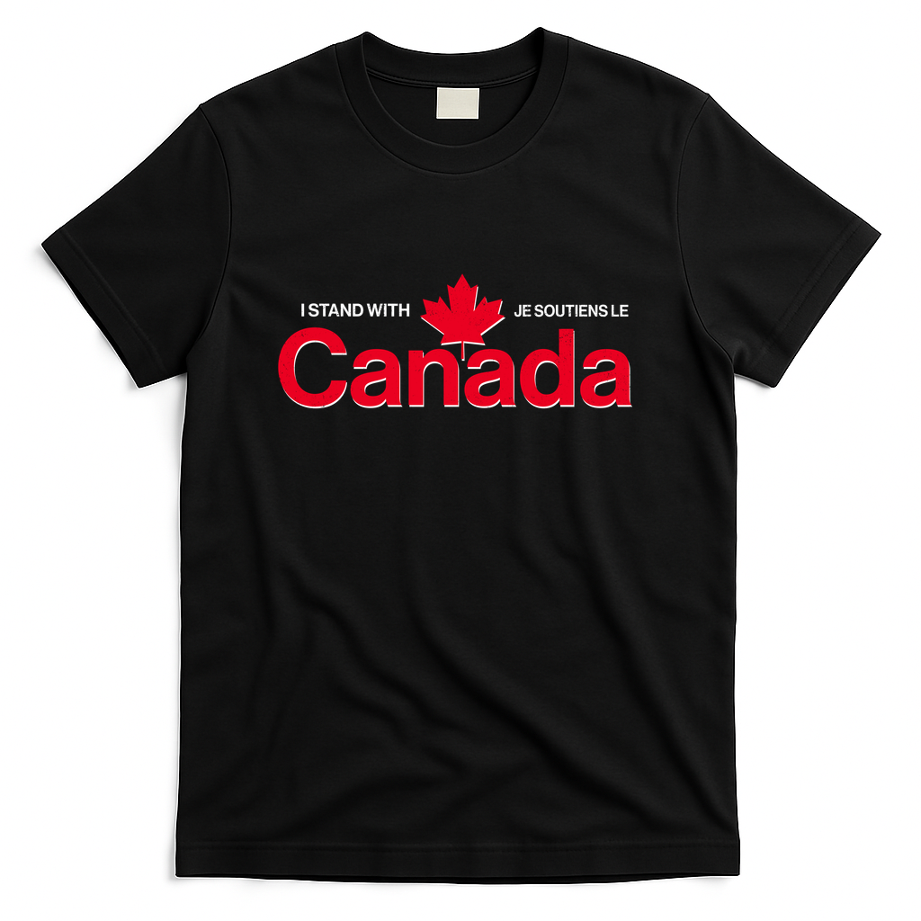 I Stand With Je Soutiens Le Canada English French T-Shirt - Black