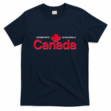 I Stand With Je Soutiens Le Canada English French T-Shirt - Navy