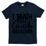 I Teach 5th Grade Superheroes T-Shirt - Navy