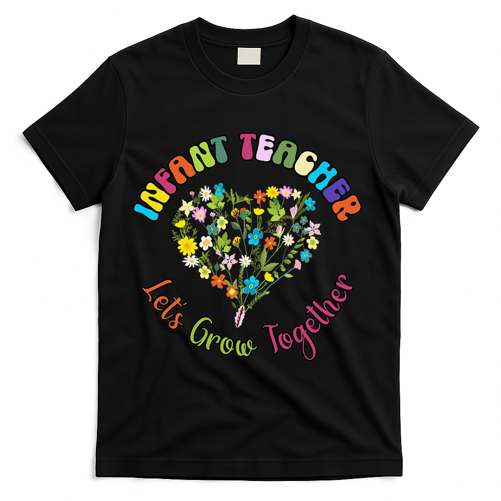 Infant Teacher Appreciation Week Wildflower Floral Women T-Shirt - Black