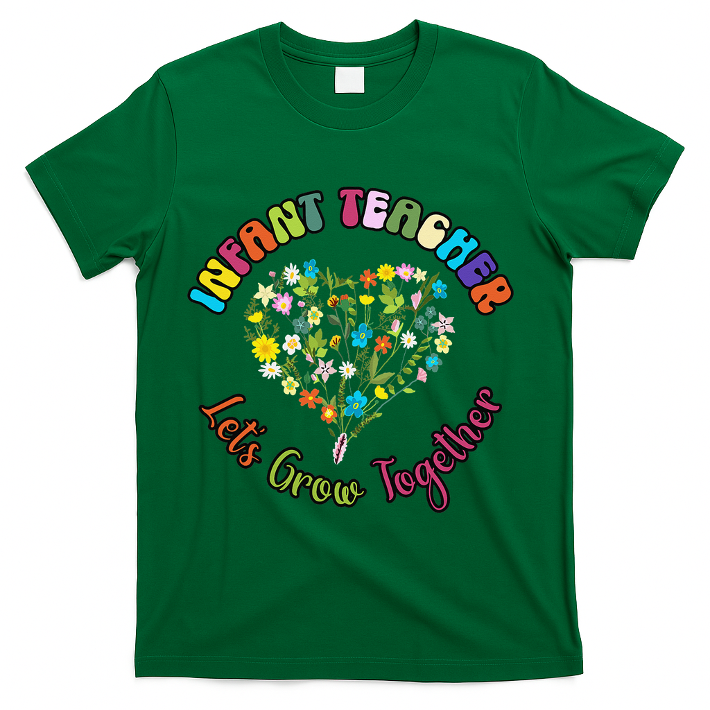 Infant Teacher Appreciation Week Wildflower Floral Women T-Shirt - Green