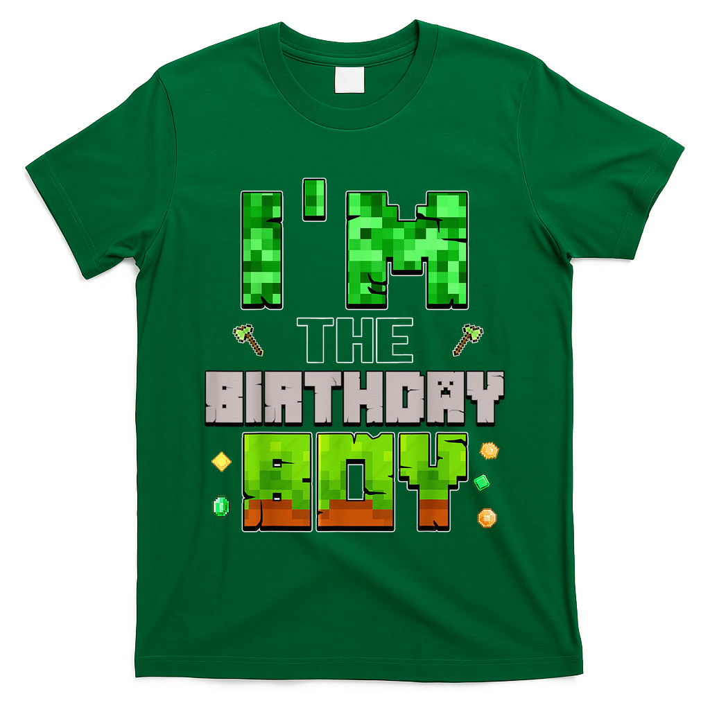 I'M The Birthday Boy Party Video Gamer Pixel Number T-Shirt