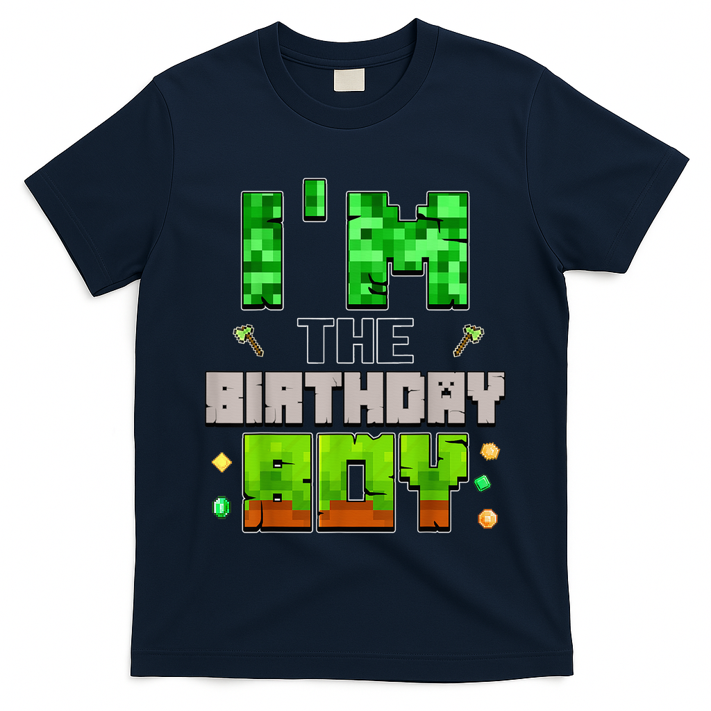 I'M The Birthday Boy Party Video Gamer Pixel Number T-Shirt