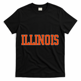 Illinois Throwback Classic Team Sports Varsity T-Shirt - Black