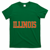 Illinois Throwback Classic Team Sports Varsity T-Shirt - Green