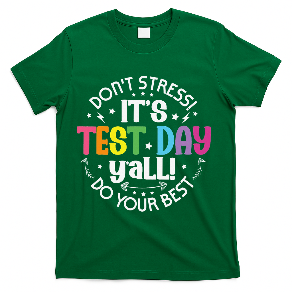 Its Test Day Yall Funny Testing Day For Teacher Student T-Shirt - Green