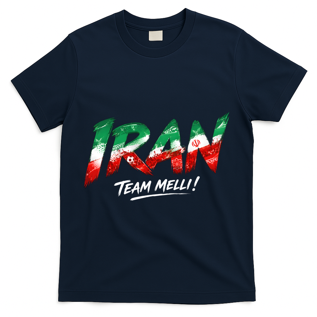 Iran Team Melli Soccer Fan Apparel T-Shirt - Navy