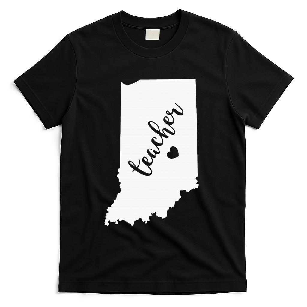 Indiana Teacher Red For Ed Public School T-Shirt - Black