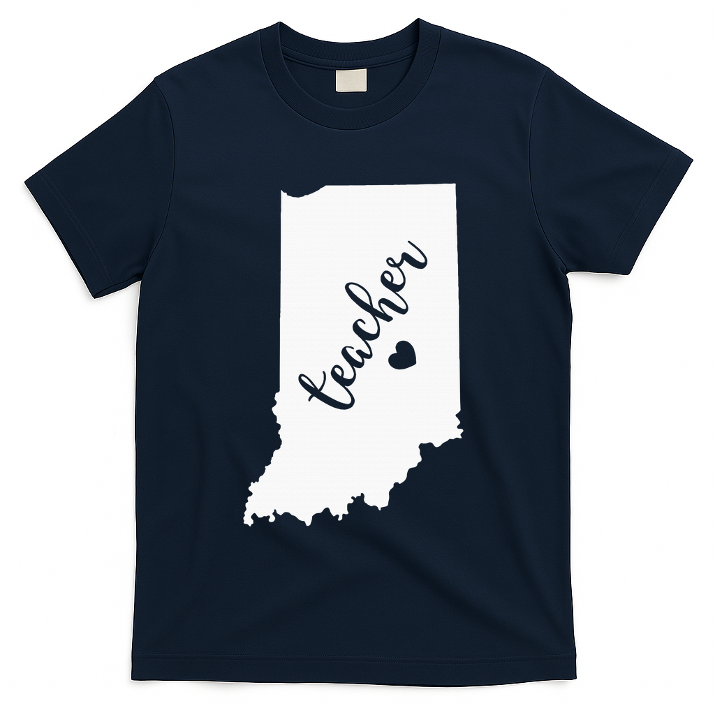 Indiana Teacher Red For Ed Public School T-Shirt - Navy