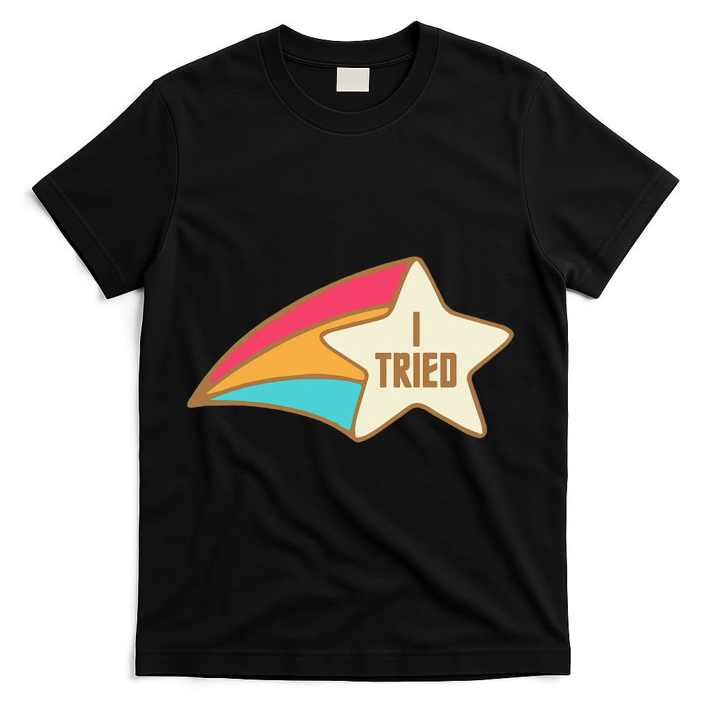 I Tried Star Award Test Day Testing Day Exam For Students T-Shirt - Black