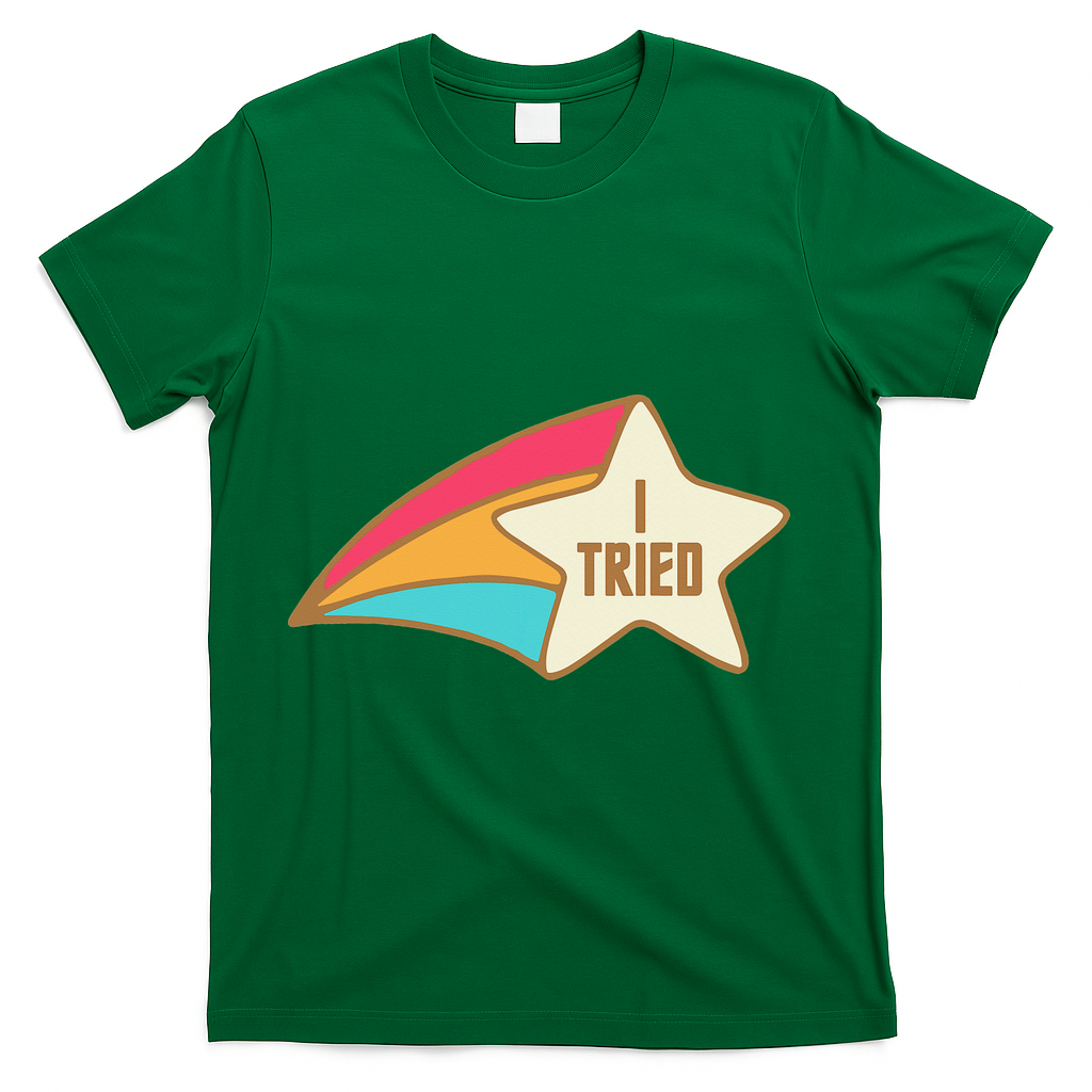 I Tried Star Award Test Day Testing Day Exam For Students T-Shirt - Green