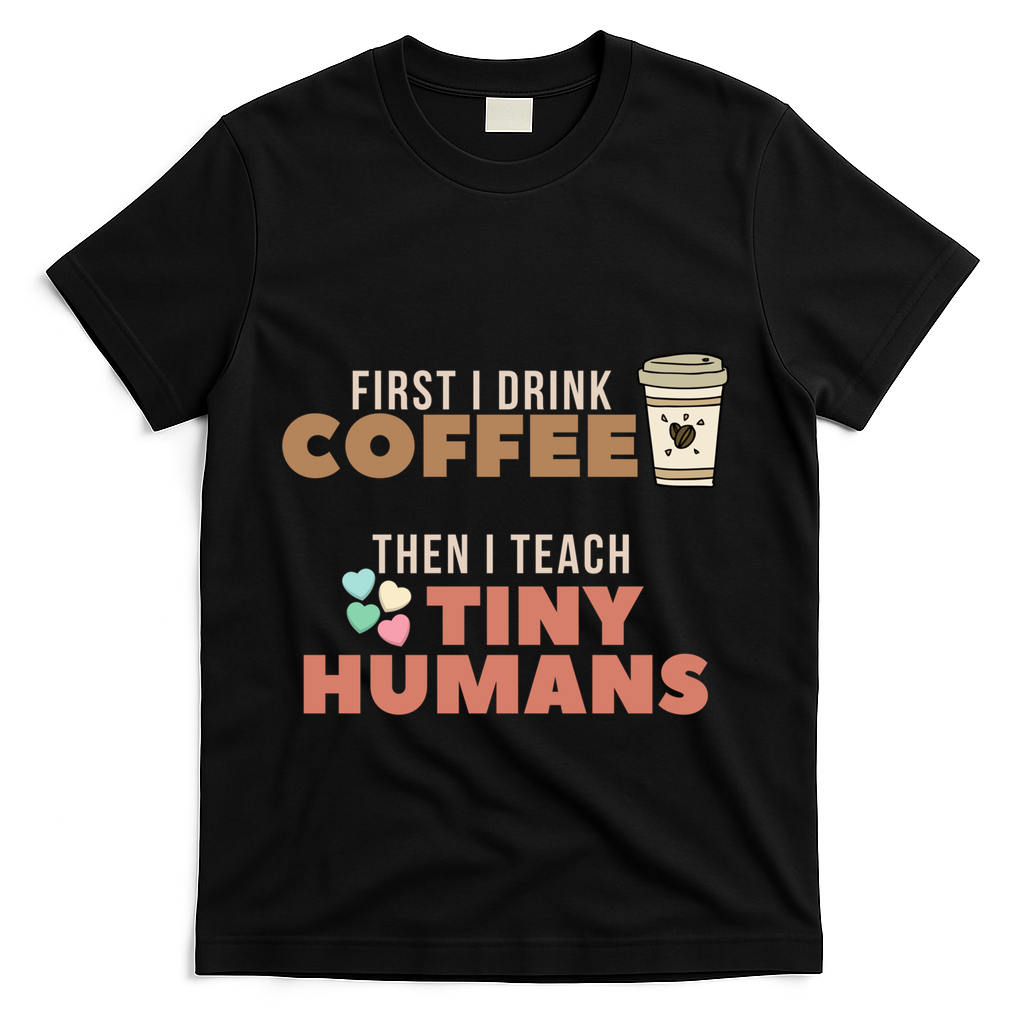 I Teach Tiny Hu Back To School Preschool Daycare Teacher Cool Gift T-Shirt - Black