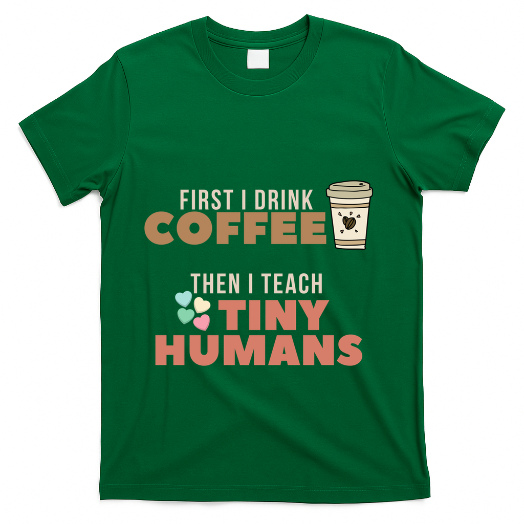 I Teach Tiny Hu Back To School Preschool Daycare Teacher Cool Gift T-Shirt - Green