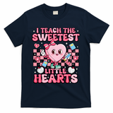 I Teach The Sweetest Little Hearts Teacher Valentines Day T-Shirt - Navy