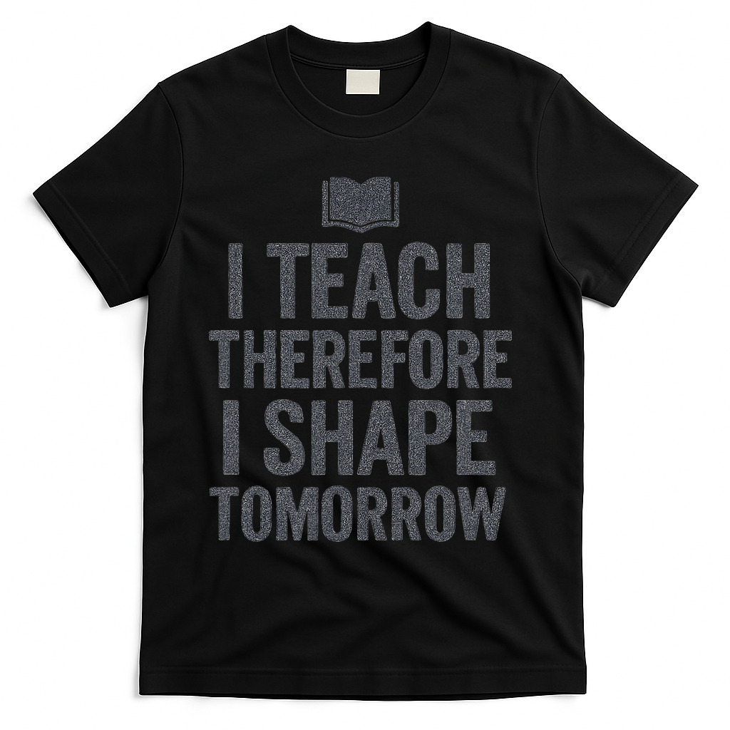 I Teach Therefore I Shape Tomorrow Vintage Teacher T-Shirt - Black