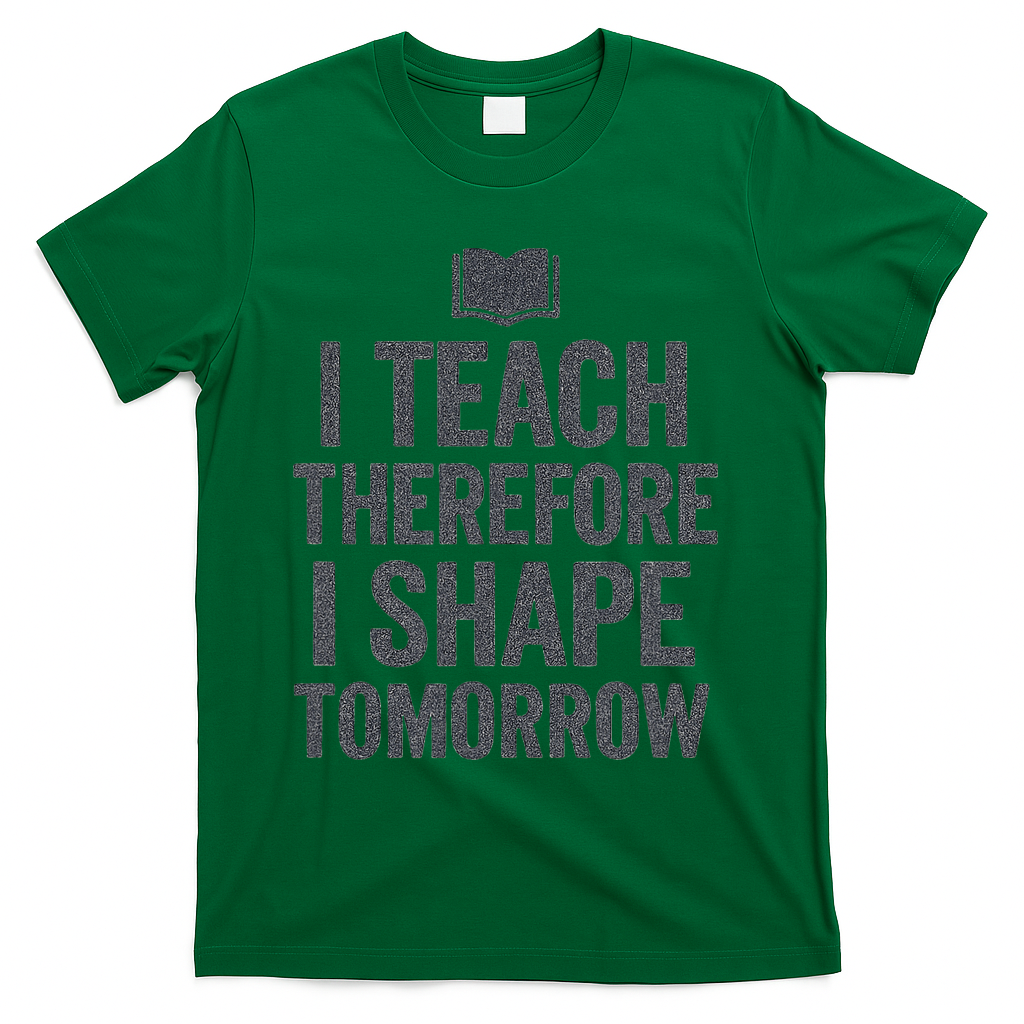 I Teach Therefore I Shape Tomorrow Vintage Teacher T-Shirt - Green