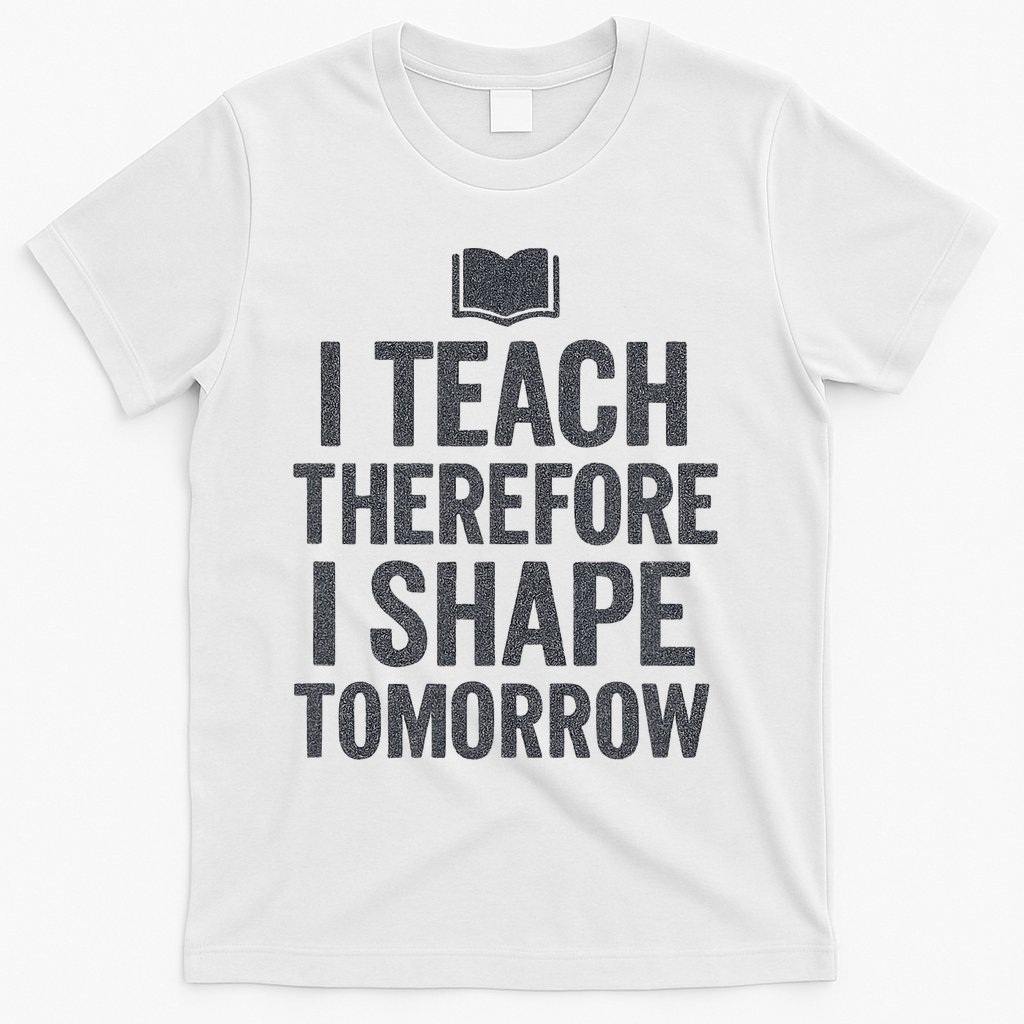 I Teach Therefore I Shape Tomorrow Vintage Teacher T-Shirt - White